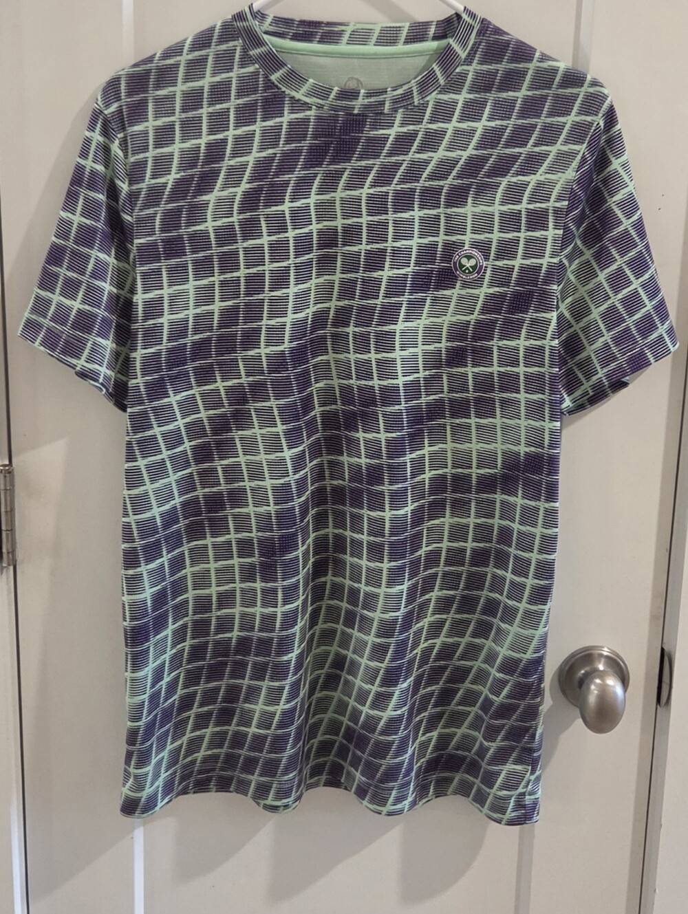 Wimbledon Sport Tennis Championship Net Pattern Performance Jersey - Size Medium
